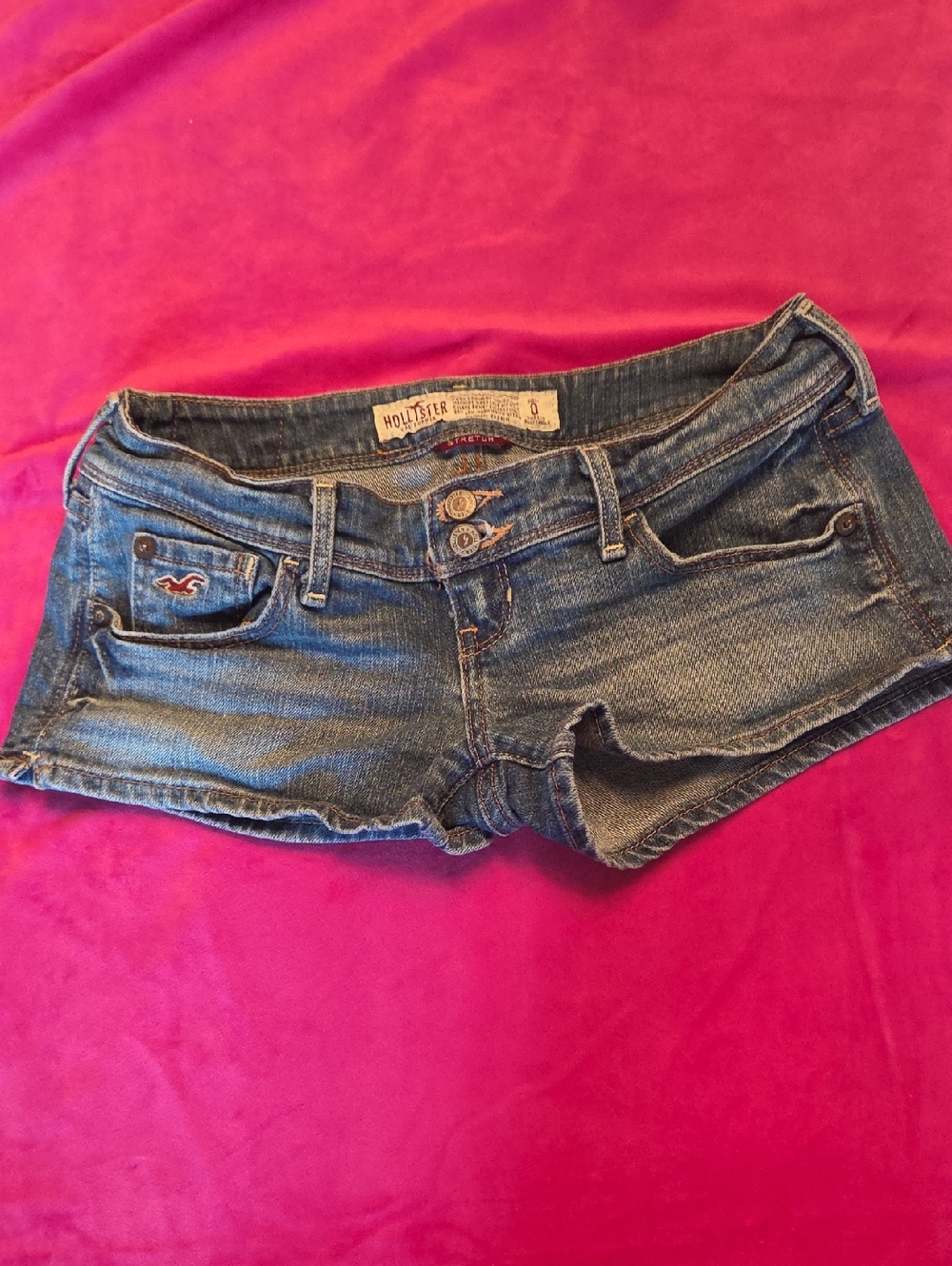Hollister Dark Blue Low-Rise Denim Jean Shorts